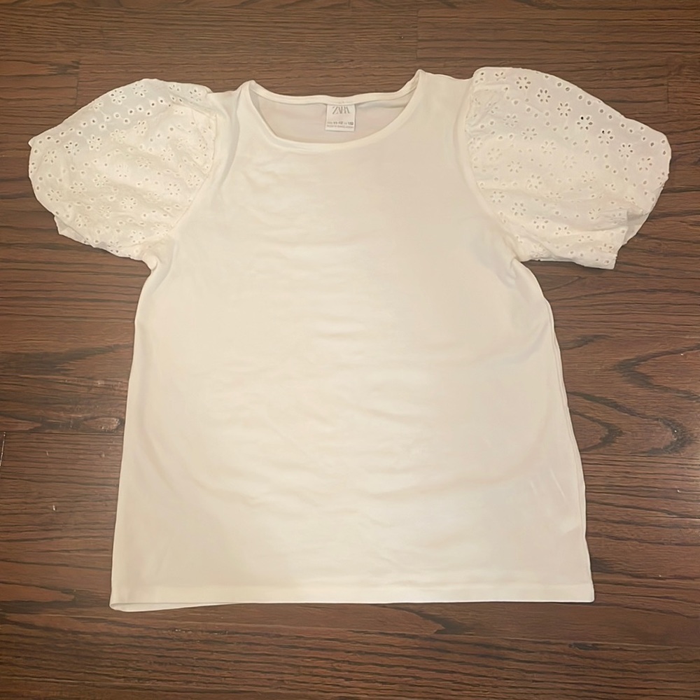 Zara white short sleeve top!